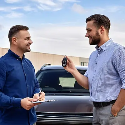 Schlüsselübergabe nach einem Autoverkauf